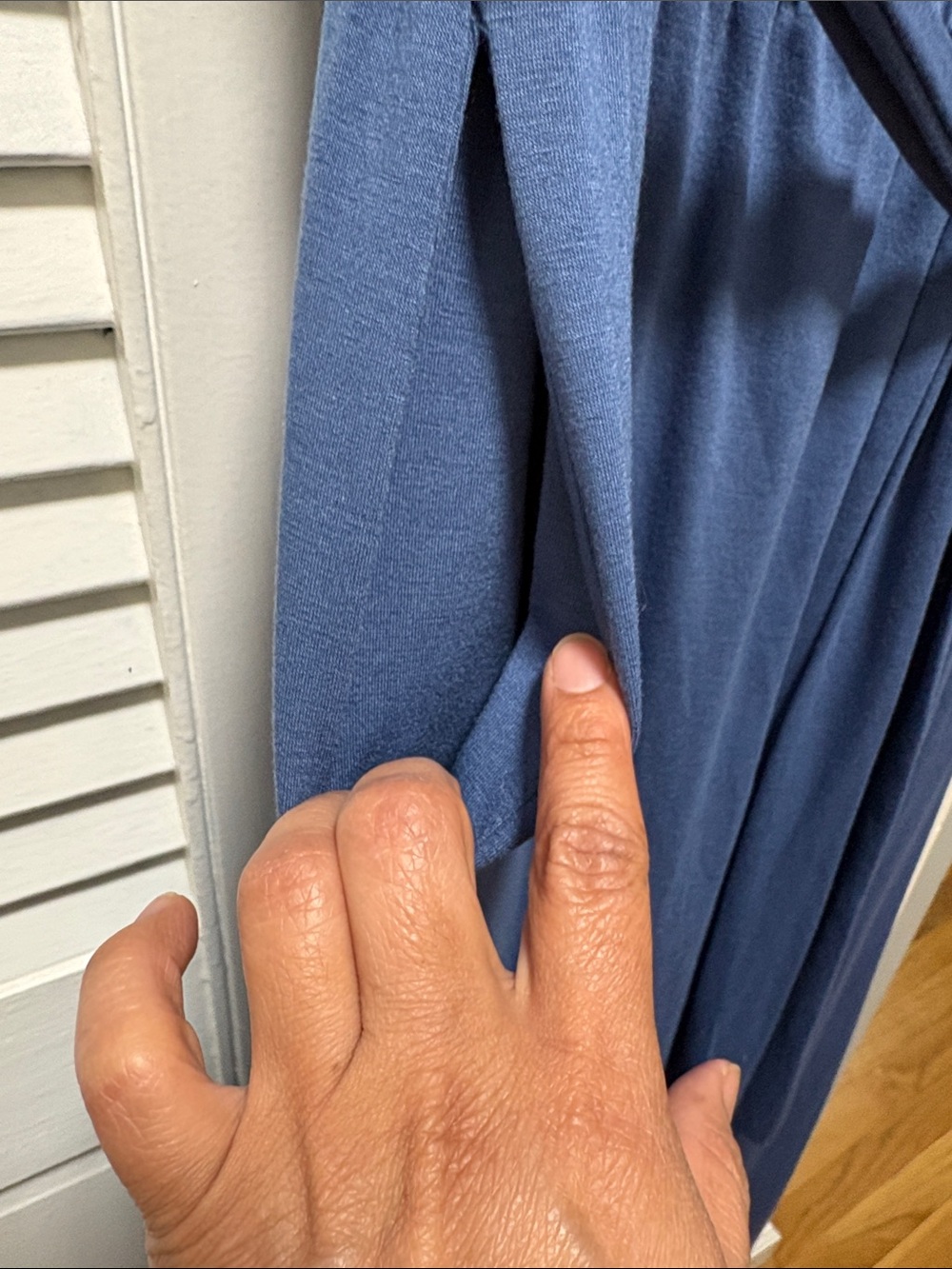 Strapless Slate Blue Jumpsuit with Waist Tie - Picture 3 of 5